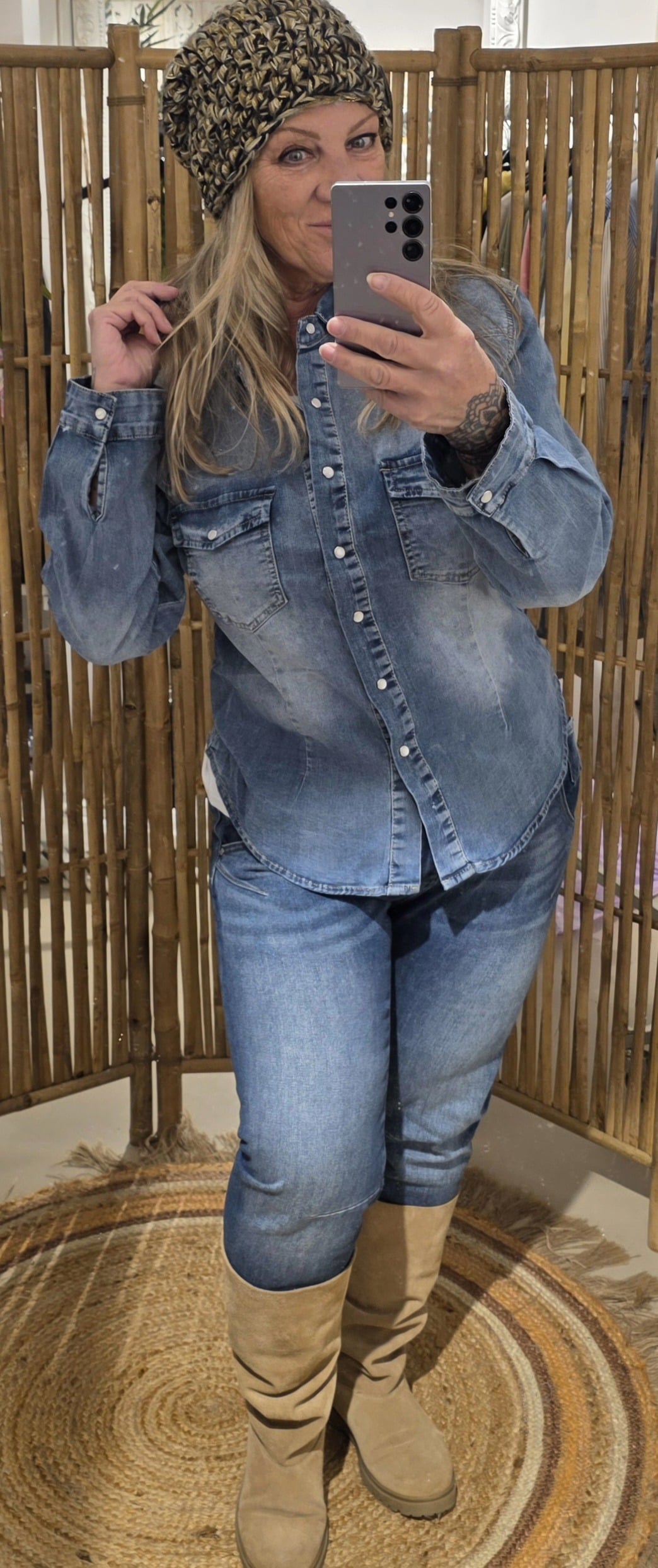 Denim stretch blouse Lev - Afbeelding 3