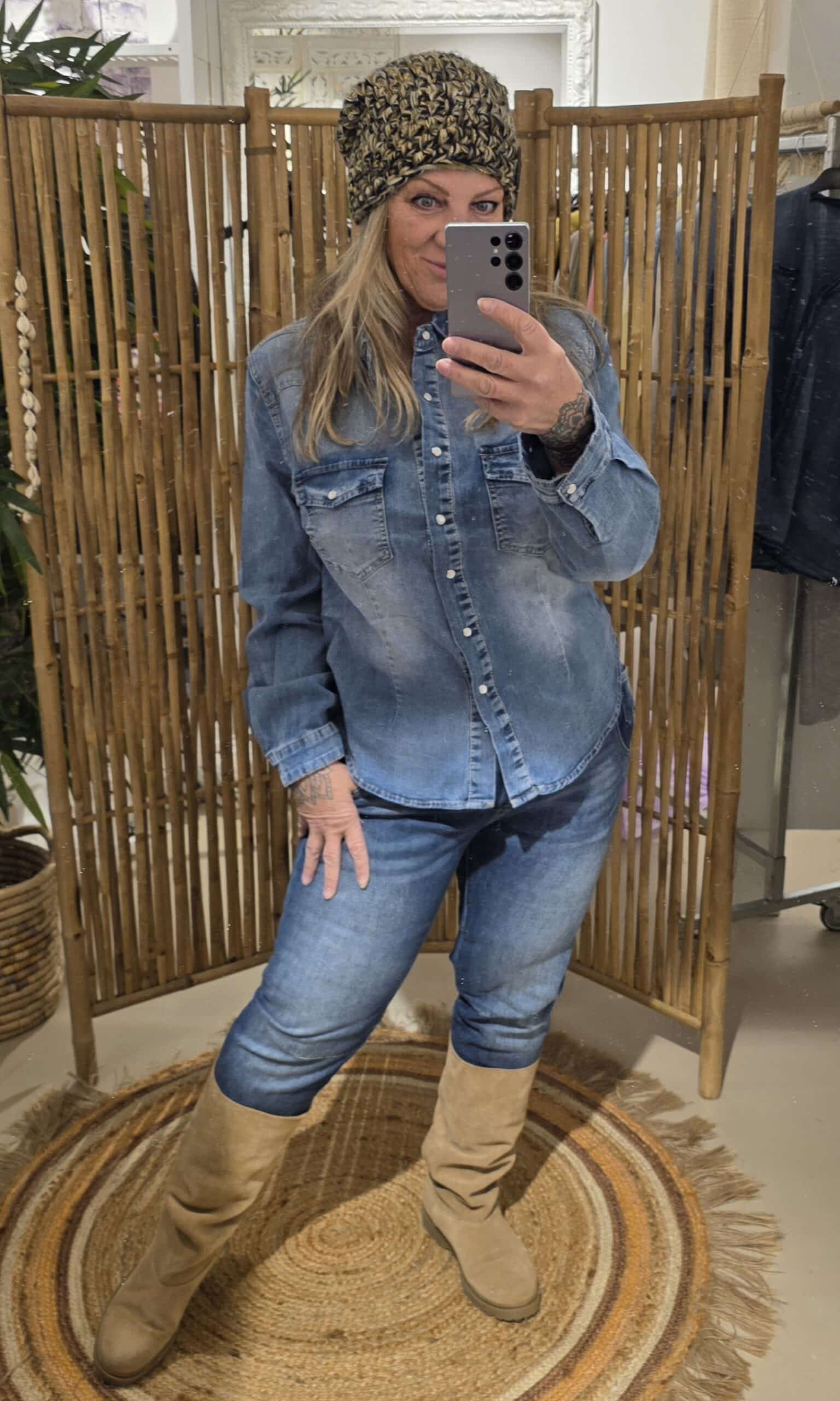 Denim stretch blouse Lev - Afbeelding 5