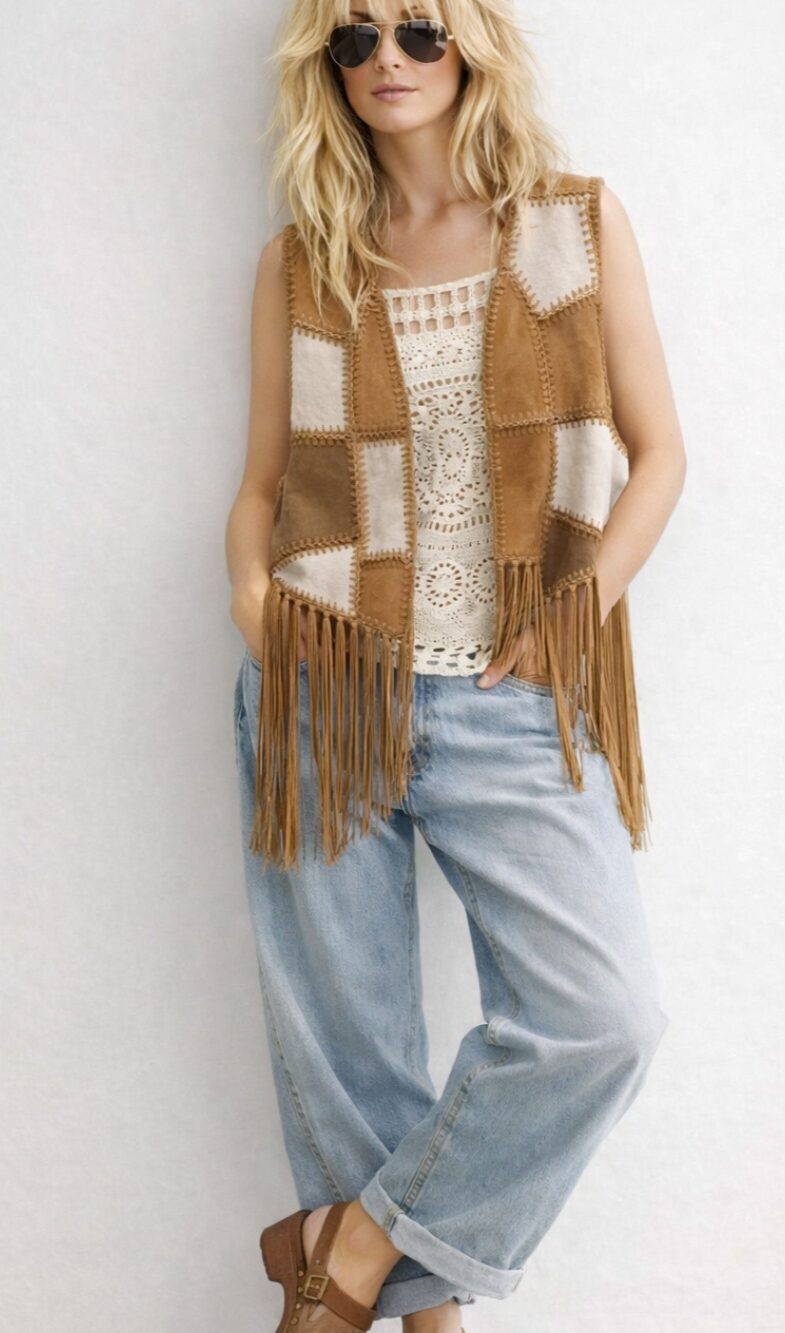 Boho gilet kort