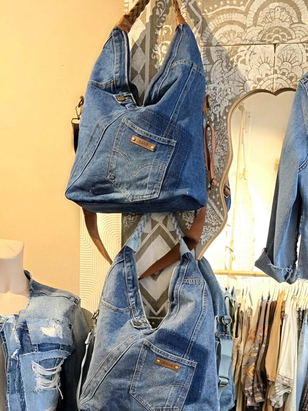 Big bag blue jeans