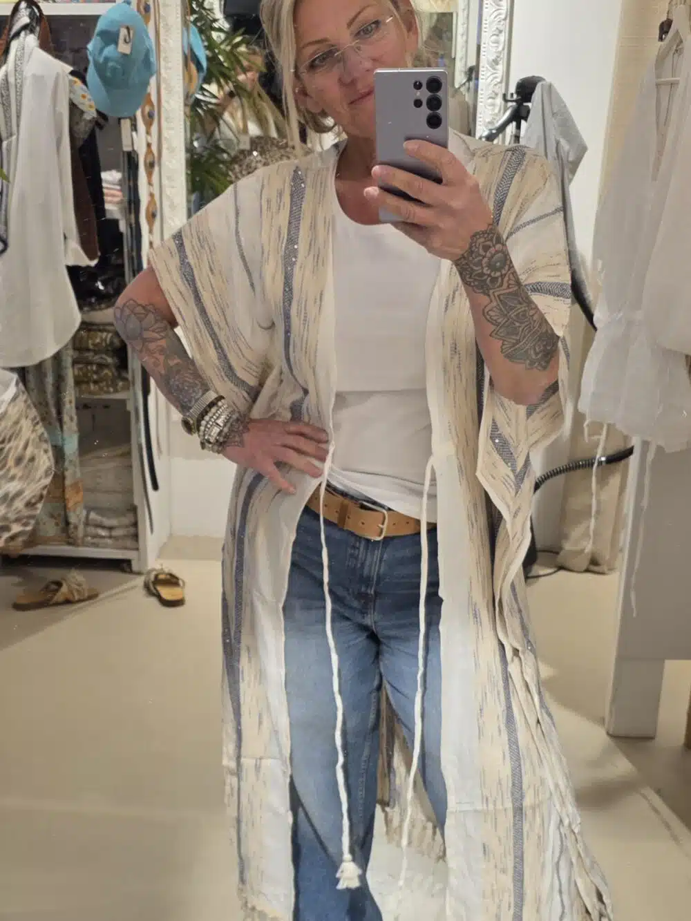 Linnen mix kimono