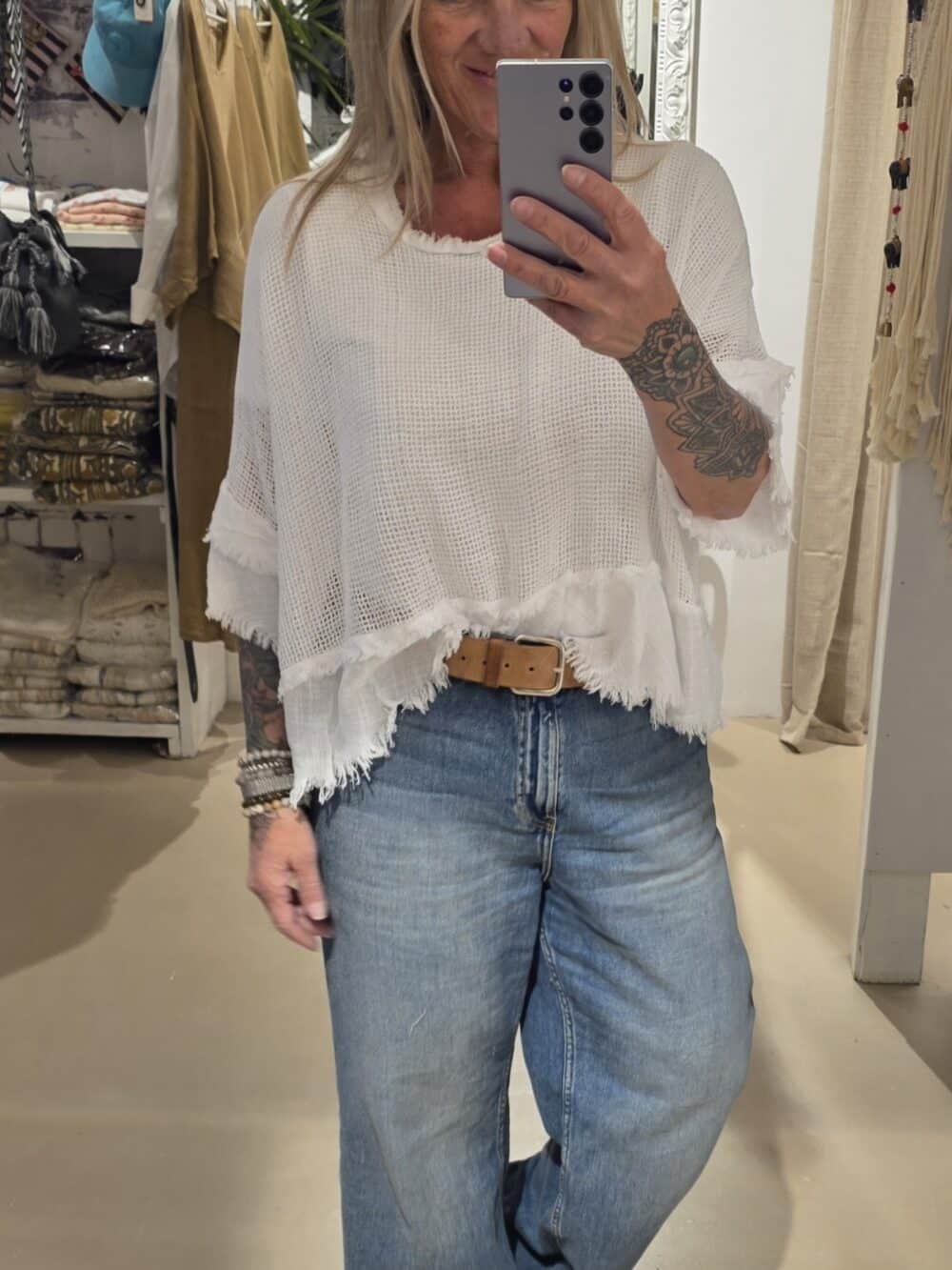 Bohemian netstof shirt