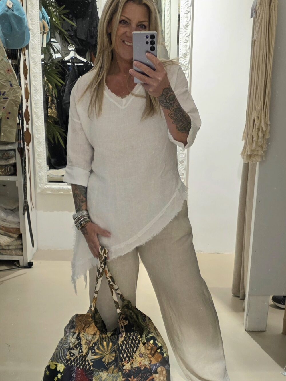 Linnen asymmetrisch top