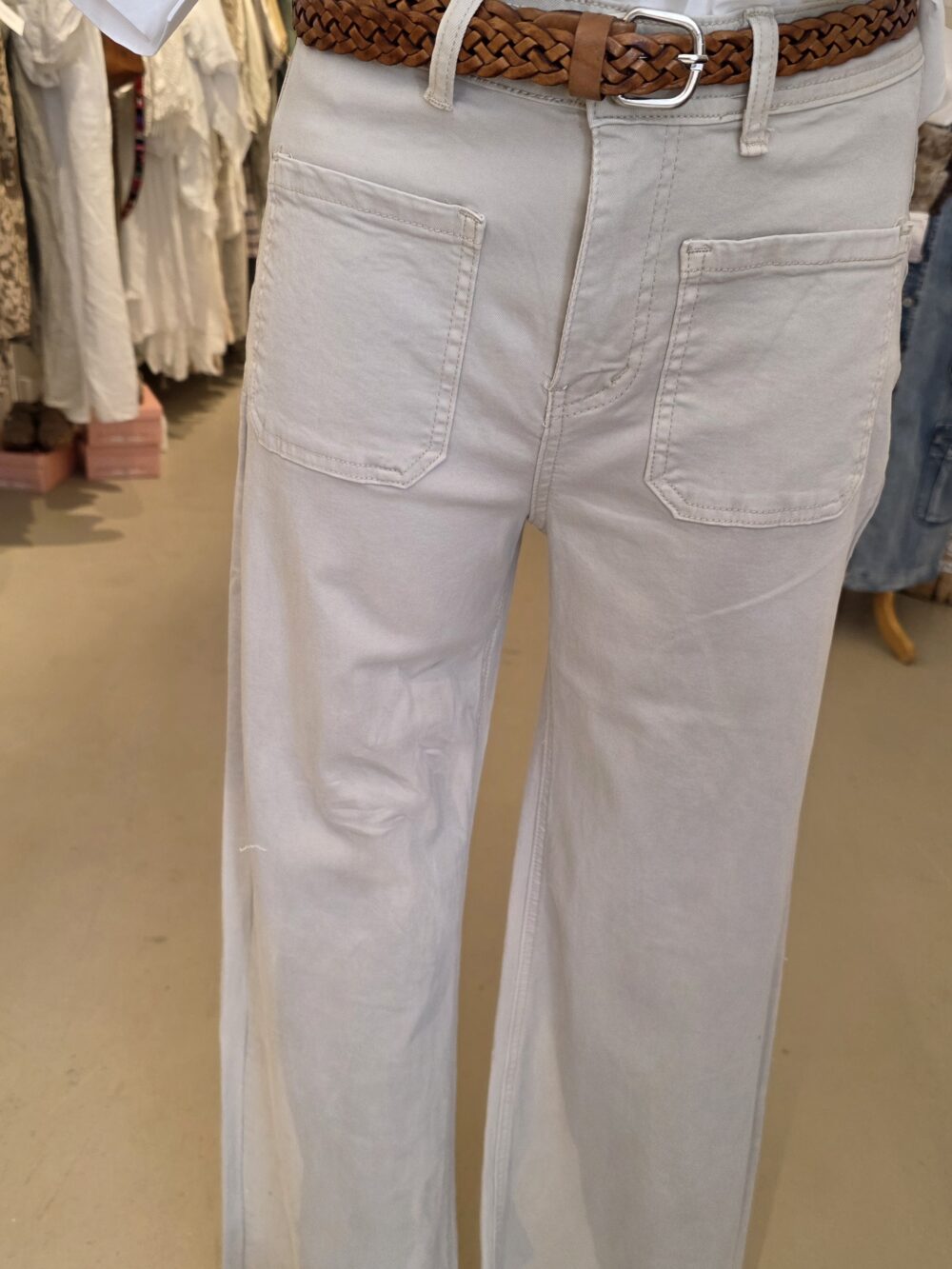 Stretch beige denim