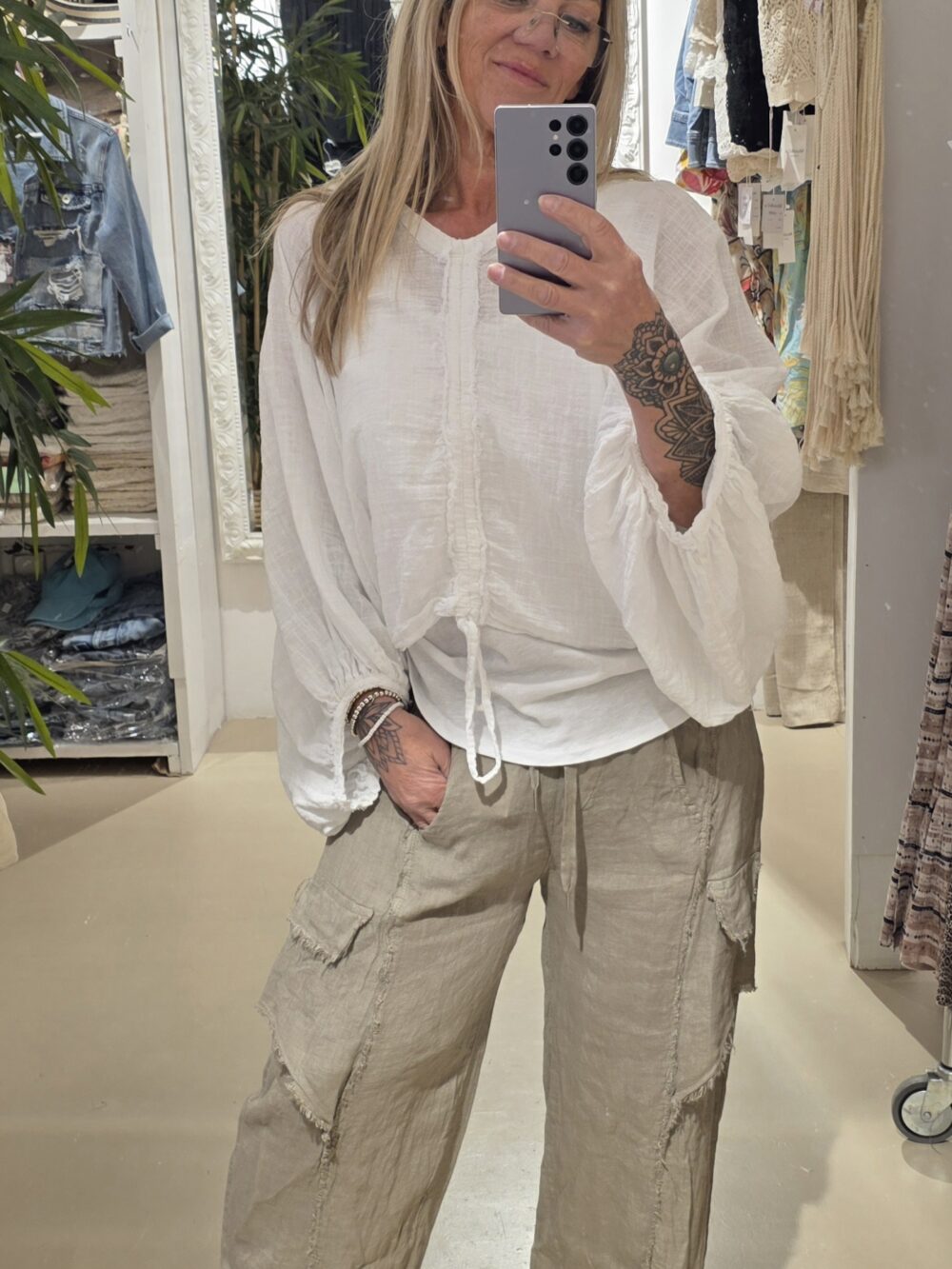 Linnen boho broek