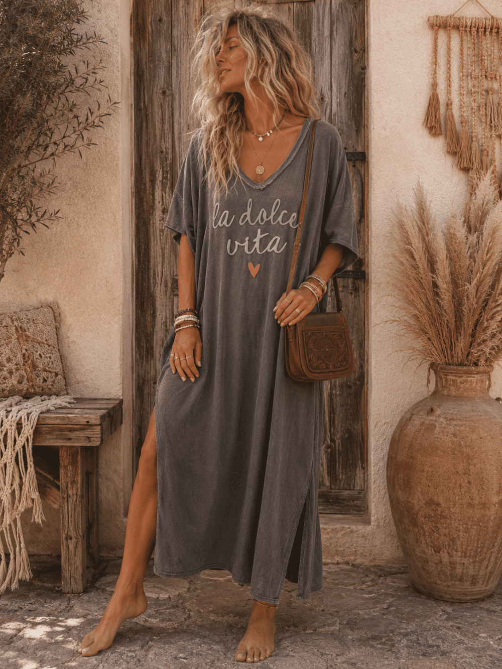 Wijde tricot jurk Dolce