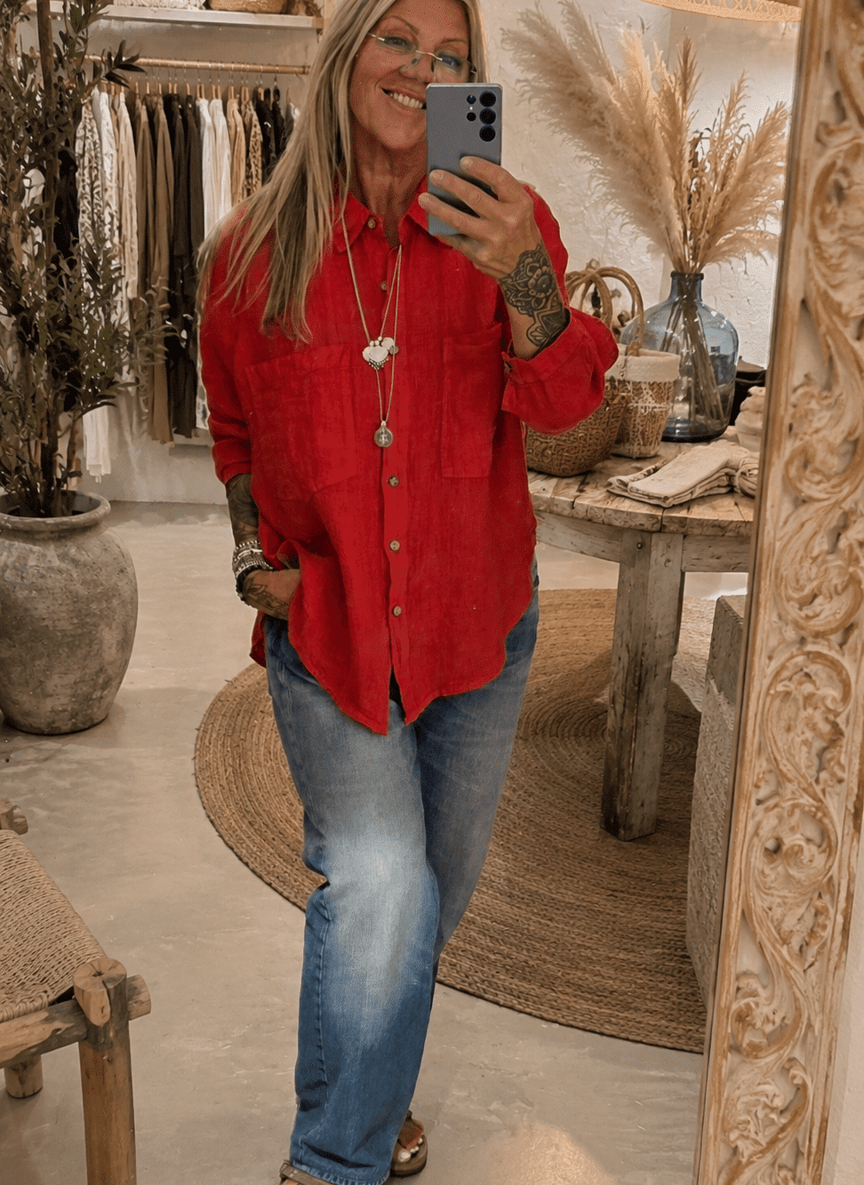 Linnen blouse Fern