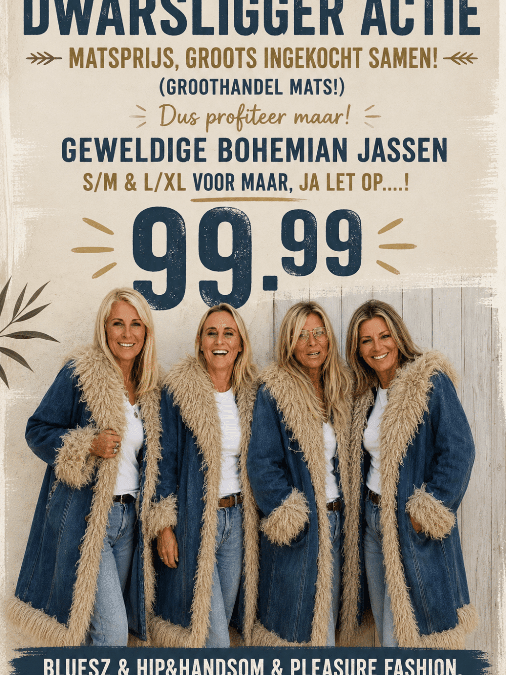 Dwarsligger actie bohemien jas