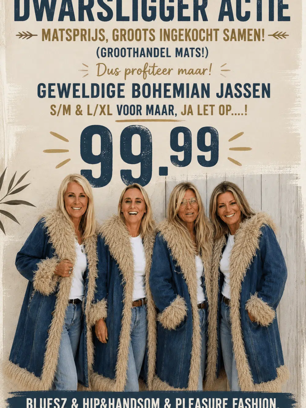 Dwarsligger actie bohemien jas