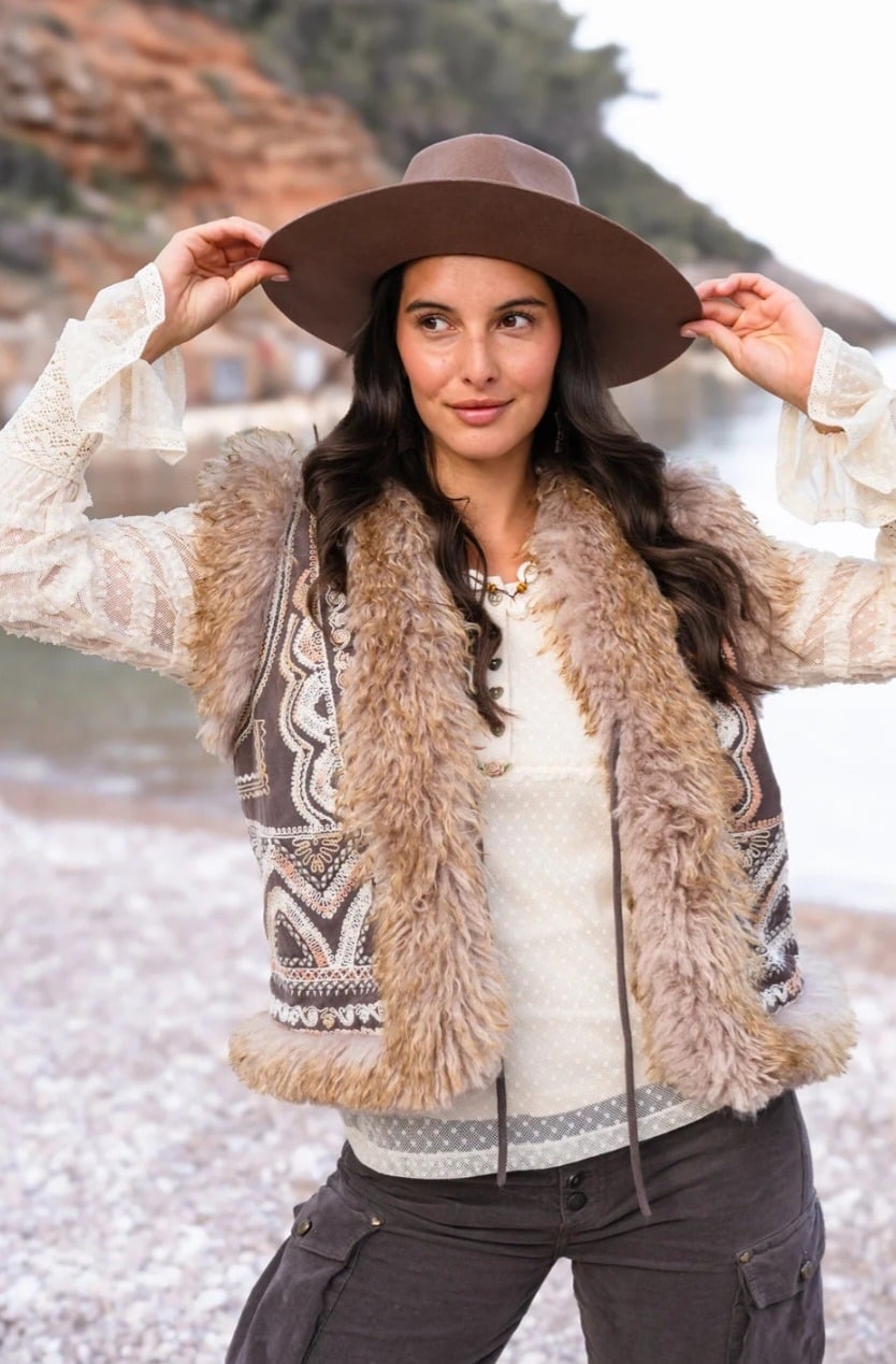 Gilet Julia brown